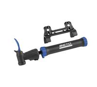 Mini Pompa Bici Double Shot Beto Nera/Blu con Adattatore, Supporto e Funzione Doppio Scatto