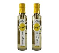 Messino Aceto Bianco al Dragoncello - 2 x 250 ml (Totale 500 ml) | Aceto di Vino Bianco Greco con Dragoncello Fresco, Prodotto Tradizionale Artigianale