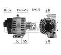 MESSMER Alternatore Generatore 120A 14V Per Fiat Stilo 1.9 D Multijet 1.3