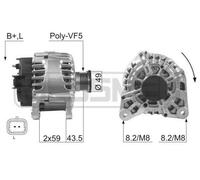 MESSMER Alternatore Generatore 125A 14V per Opel Movano Pritsche/Fahrgestell