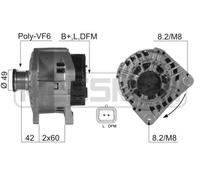 MESSMER Alternatore Generatore 125A 14V per Opel Movano Pritsche/Telaio