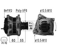 MESSMER Alternatore Generatore 160A 14V per Chrysler Voyager IV 2.8 CRD 2.5