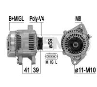 MESSMER Alternatore Generatore 80A 14V Per Toyota Yaris Verso 1.3 1.5