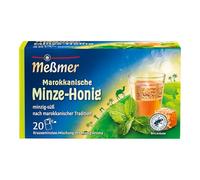 Meßmer Ländertee Marokkanische Minze-Miele | 20 Sacchetti di Tè | Miscela di Tè alla Menta Krause con Aroma di Miele | Gusto Mentolato-Dolce