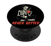 messy bun drinking coffee for women never better skeleton PopSockets PopGrip Adesivo