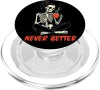 messy bun drinking coffee for women never better skeleton PopSockets PopGrip per MagSafe