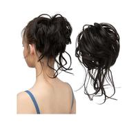 Messy Bun Extension Tousled Updo Estensione per capelli elastici ricci per donne Ponytail Extension (Balck Brown)