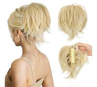 Messy Bun Hair Piece, Claw Clip Ponytail Bun, Bun Ponytail Extensions, Thick Soft Natural Looking Daily, Natural Straight Synthetic Fully Fake Hairpieces For Women Girls (613)