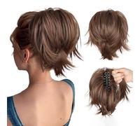 Messy Bun Hair Piece, Claw Clip Ponytail Bun, Bun Ponytail Extensions, Thick Soft Natural Looking Daily, Natural Straight Synthetic Fully Fake Hairpieces For Women Girls (2-30)