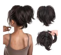 Messy Bun Hair Piece, Claw Clip Ponytail Bun, Bun Ponytail Extensions, Thick Soft Natural Looking Daily, Natural Straight Synthetic Fully Fake Hairpieces For Women Girls (4)