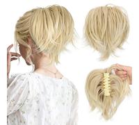 Messy Bun Hair Piece, Claw Clip Ponytail Bun, Bun Ponytail Extensions, Thick Soft Natural Looking Daily, Natural Straight Synthetic Fully Fake Hairpieces For Women Girls (85H88)