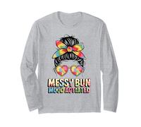 Messy Bun Mood Activated Tie-Dye Fun Maglia a Manica