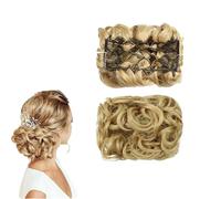 Messy Curly Dish Bun, Messy Bun Hair Piece, Synthetic Messy Bun Scrunchies, Hair Bun Extension Easy Stretch Hair Combs Clip, Short Messy Curly Dish Hair Bun Extension (Q8-22)