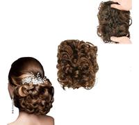 Messy Curly Dish Bun, Messy Bun Hair Piece, Synthetic Messy Bun Scrunchies, Hair Bun Extension Easy Stretch Hair Combs Clip, Short Messy Curly Dish Hair Bun Extension (Q8-2 30)