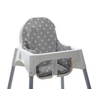 Messy Me- Cuscino Adatto a Seggiolone IKEA Antilop per Bambini - Facile da pulire (Grigio con stelle)