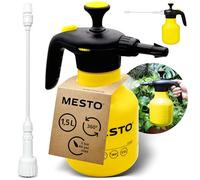 MESTO BUGSI 360° Spruzzatore a pressione 1,5 L con tubo di prolunga | Irroratore a pressione per giardino | Nebulizzatore piante con valvola 2 in 1, ugello regolabile e guarnizioni NBR