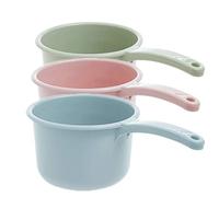 Mesto di plastica Acqua addensato cucchiaio da bagno Big Water Dipper per il giardinaggio da cucina da bagno, 3 pezzi/set, rosa/blu/verde, mestolo d'acqua di plastica