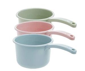 Mesto di plastica Acqua addensato cucchiaio da bagno Big Water Dipper per il giardinaggio da cucina da bagno, 3 pezzi/set, rosa/blu/verde, mestolo d'acqua di plastica