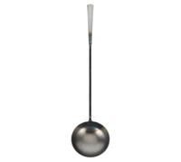 Mestolo da Giardino a Manico lungo Ferro 42x9,5x2,5cm | Argento, Superficie Liscia, Resistente alla Deformazione, per Drenaggio Domestico, Pulizia di Tombini e Cenere