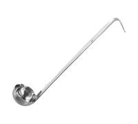 Mestolo da minestra in acciaio inox con manico lungo, 150 ml/180 ml, utensile da cucina per servire zuppe, salse e stufati, cucchiaio dosatore antiruggine con gancio, lavabile in lavastoviglie