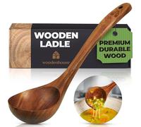 Mestolo da Zuppa, Utensili Cucina Legno, Cucchiaio per Cucinare e Servire Alimenti, Taglia Media, 30.5 cm