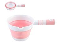 Mestolo d'acqua per bagno, cucchiaio pieghevole da bagno, da appendere, portatile, per cucina, viaggi, giardino, doccia all'aperto