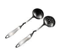 Mestolo ergonomico Cucchiaio in acciaio inossidabile 304 Colino for pentole calde Mestoli lunghi e curvi Paletta for alimenti pubblica for cucina Tutto for cucinare per Stufati
