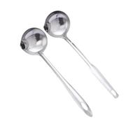 Mestolo ergonomico Set da 2 pezzi in acciaio inox, scolapasta, cucchiaio, cucina, zuppa, sugo, olio, separatore di grassi, mestoli, schiumarola per Stufati