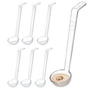 Mestolo piccolo trasparente da 28,3 g, per salse, con manico lungo, in plastica, per condimenti, zuppe, cocktail, sugo, succhi di frutta, feste, banchetti e catering (6 pezzi, 20,5 x 5,5 cm)
