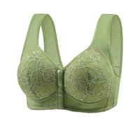 Mestruale Cane Femmina M New Front Buckle Large Size Middle and Elderly Printing Vest Type Wide Straps Underwear Ladies Without Ring Big Size Bra Reggiseno Tenuta, verde, 52
