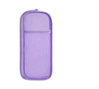 Mesuaeso astuccio scuola Astuccio portapenne a rete con cerniera, astuccio trasparente for cosmetici, borsa da viaggio, scuola, cancelleria, ufficio, organizer box astucci(Lila)