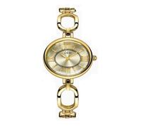 Mesuaeso Orologio da donna in stile vintage, con numeri romani, ovali | Orologio analogico semplice e casual con cinturino in lega di acciaio