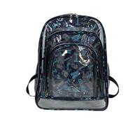 Mesuaeso zainetto Zaino trasparente alla moda personalizzato con graffiti, resistente, in PVC trasparente, adatto for la scuola, i lavori dei bambini, le ragazze e gli adulti.