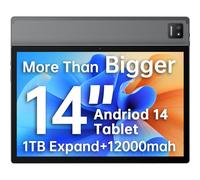 MESWAO Tablet Android 14 da 14 pollici, grande tablet aggiornato con schermo 1200P IPS WUXGA, processore 8Core, CPU G99, 6 GB+128 GB, scheda TF max 1 TB, Wi-Fi 5, 5 MP + 32 MP, durata della batteria