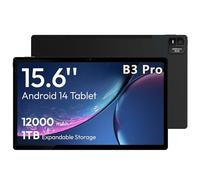 MESWAO Tablet grande Android 14 Pro da 15,6 pollici, display FHD IPS, processore Helio G99 a otto core, 8 GB di RAM, 256 GB di ROM espandibili a 1 TB, altoparlanti quadruple, batteria da 12.000 mAh