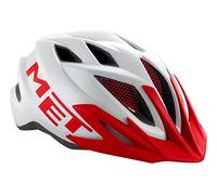 MET Casco da bicicletta Crackerjack, Unisex, Fahrradhelm Crackerjack, Bianco / Rosso, 52-57 cm