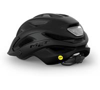 Casco bici MET Crossover con luce LED di sicurezza 2024 MIPS - Taglia: M, Colore: Nero