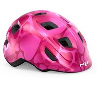 Casco da bicicletta per bambini MET Hooray rosa cuori lucido (46-52 Cm (Xs))