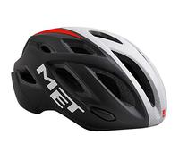 MET M 52-59, Casco Idolo Nero/Bianco/Rosso Opaco (52/59) Unisex-Adulto