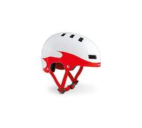 MET M3hm110m0bi1 Casco, Unisex Adulto, Bianco/Rosso, Medium