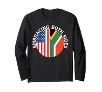 metà Africana metà Americana USA Bandiera Sud Africa Maglia a Manica