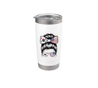 Metà americana metà coreana ragazza coreana bandiera americana Corea del Sud Bicchiere termico in acciaio inox doppia parete