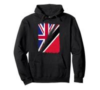 Metà bandiera britannica Trinidad Trinidad Inghilterra Heritage Felpa con Cappuccio