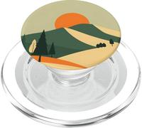 Metà Century Montagna Tramonto Paesaggio Minimale Astratto PopSockets PopGrip per MagSafe