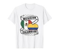metà Colombiano metà Bandiera Messicana Bandera Messico Colombia Maglietta