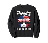 metà Francese metà Americana Bandiera USA Francia Francese Americano Felpa