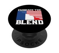 Metà francese metà americana bandiera USA Francia francese americano PopSockets PopGrip Adesivo