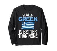 metà Greco è Meglio di Nessuno Divertente Grecia Citazione Maglia a Manica