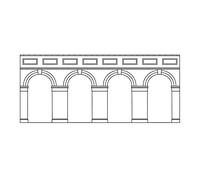 Metà Livello Arcuato Muri di Tenuta x2 (Mattone Rosso). Edifici
