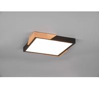 META PLAFONIERA LED 20W 2400lm, 3000K QUADRATA BORDO NERO E LEGNO NATURALE CON FUNZIONE DI REGOLAZIONE INTENSITA' CON NORMALE INTERRUTTORE A PARETE 31,5CM X 31,5CM